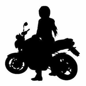 Car Sticker Biker Lady Girl Motorcycle Sticker 15 x 15 cm - Motorcycle, Trailer, Car - various colors