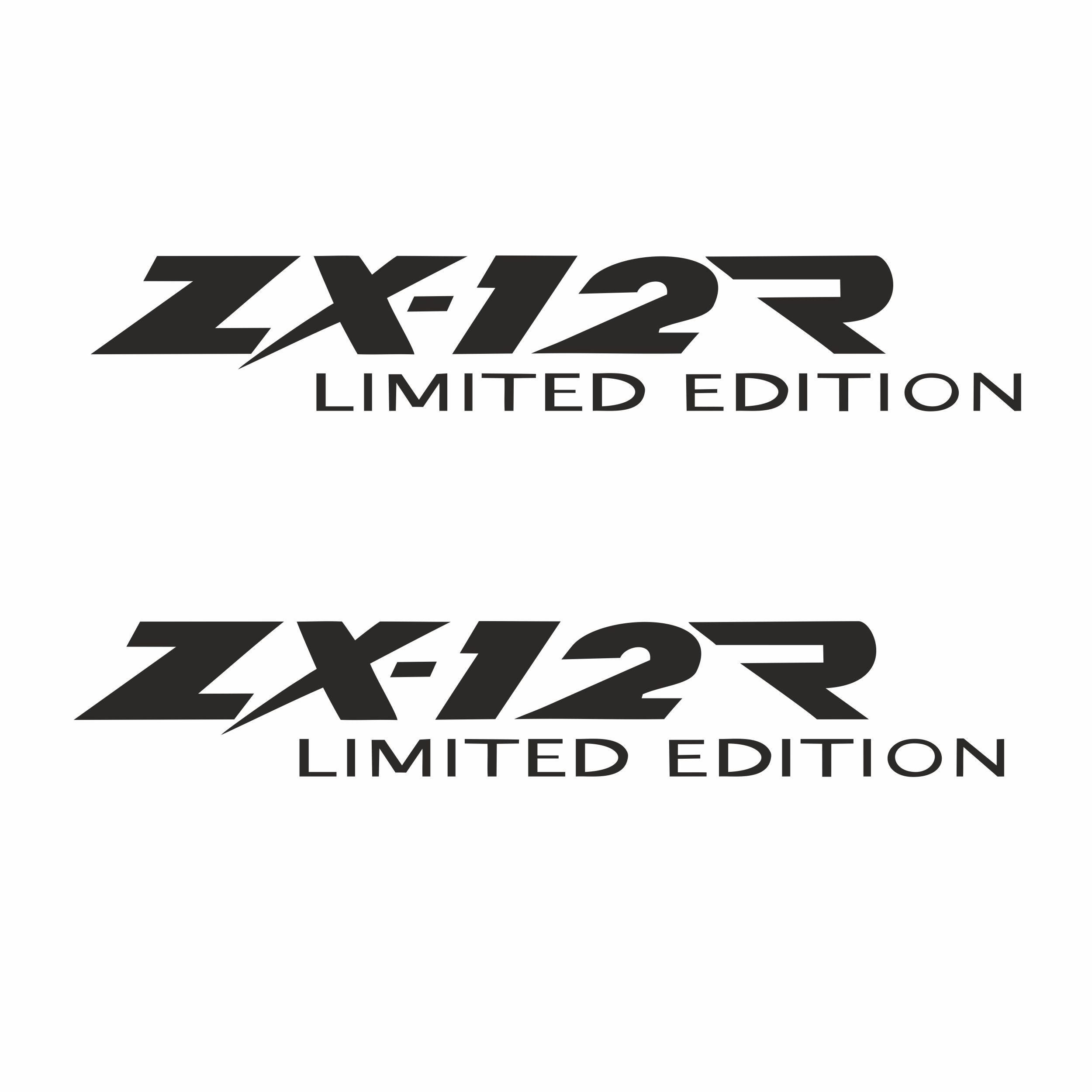 Lettering Matching Kawa ZX-12 R Ninja Limited Edition Sticker