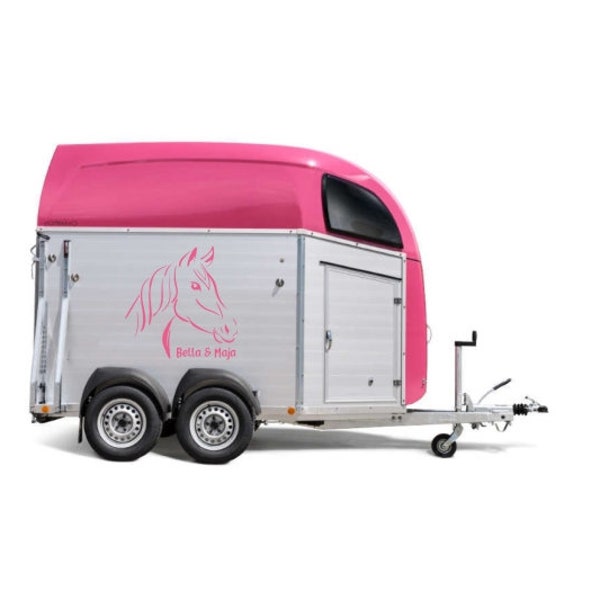 Horse head sticker horse trailer car personalized with name