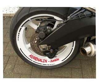 BIKE-label Adesivo per cerchioni Neon rosso arancione GP Style 17 pollici auto moto 700904VA