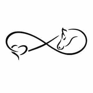 Love my Horse Sticker Infinity 30 x 12 cm Car Styling Motorcycle Biker - Motorhome Car Boat Trailer Styling Many Colors