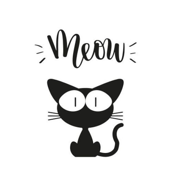 Katze Meow Sticker 20 x 25 cm Aufkleber - Wohnmobil PKW Car Boot Motorrad Styling viele Farben - Tierisch Gut