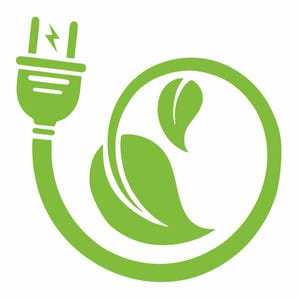 Sticker Elektriciteitsbord - Elektrische auto e-auto Power Car Voertuig eMobil BORD - Auto-ontwerp Styling Mobiliteit Groen rijden