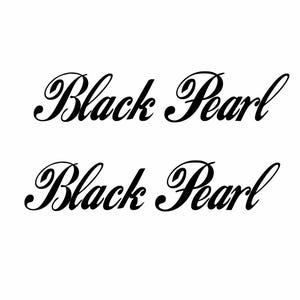 Black Pearl lettering stickers 2x motif: 15 x 3 cm, various colors