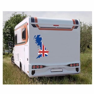Aufkleber UK Großbritannien Silhouette 2 farbig Karte 60 bis 170cm für Wohnmobil Style Design