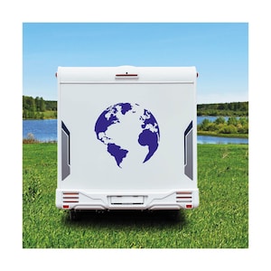 Weltkarte Aufkleber Erde Weltkugel Sticker Erdkugel Landkarte für Wohnmobil Caravan Transporter Camper in vielen Größen und Farben
