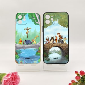 Winnie the Pooh Personalized phone case for iPhone 8 X/Xs Max XR 11 12 13 14 Pro Max Cover Case，Friends Gift，Cartoon phone case，Couple case