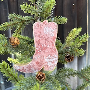 Cowboy Boot Ornament, Floral Cowboy Boot, Christmas Tree Ornament, Wood,  Cowgirl, Cowboy, Rodeo, Equestrian, Western, Farmhouse Decor