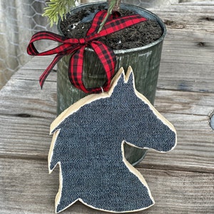 Denim Horse, Horse Christmas Tree Ornament, Equestrian Gift, Cowgirl, Cowboy, Country, Western, Christmas Decoration, Horse Gift