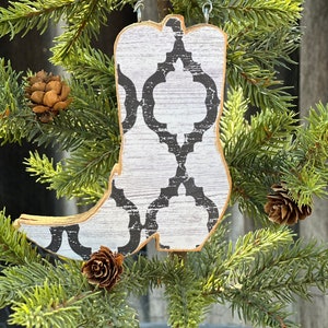 Cowboy Boot Ornament, Christmas Tree Ornament, Wood Ornament, Country, Cowboy Christmas, Cowgirl, Rodeo, Western, Equestrian, Boot Gift