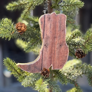 Cowboy Boot, Boot Christmas Ornament, Holiday Tree Decoration, Cowboy, Cowgirl, Rodeo, Western, Equestrian, Wood Ornament, Cowboy Gift