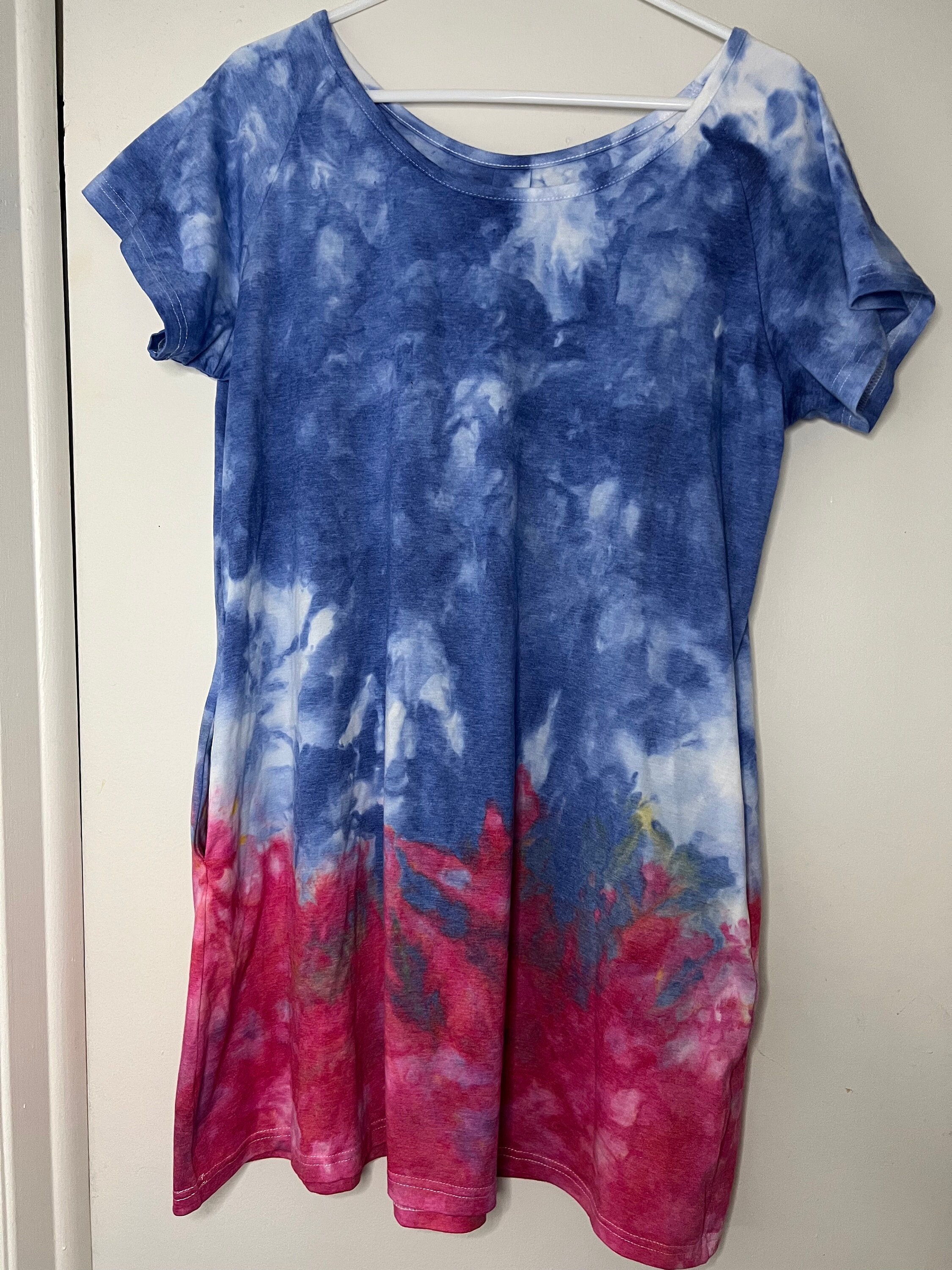 red white blue tie dye dress Red White and Blue Tie Dye Dress