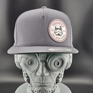 Star Wars Trooper Snapback Hat - Converse Chuck Taylor Stylized Acrylic Patch Cap - Retro Handmade Galactic Empire Apparel