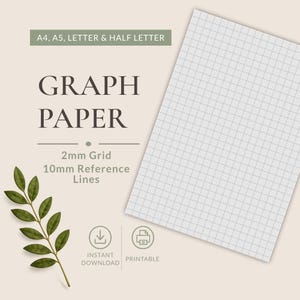 Printable Graph Paper | 2mm Grid, 10mm Reference Lines (A4, A5, Letter)