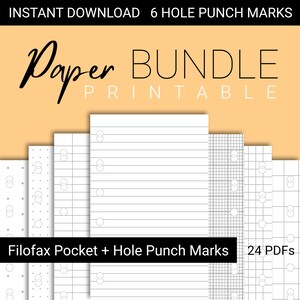 Filofax Pocket Printable Paper Hole Punch Marks Printable Lined Paper ...
