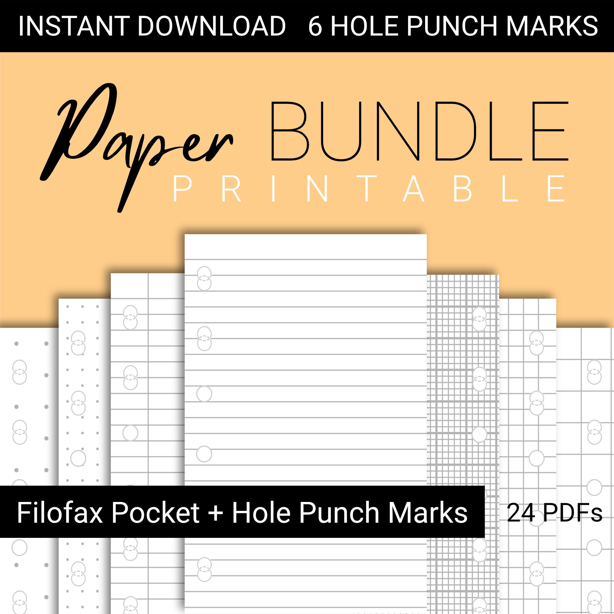 Filofax Pocket Printable Paper Hole Punch Marks Printable Lined Paper ...