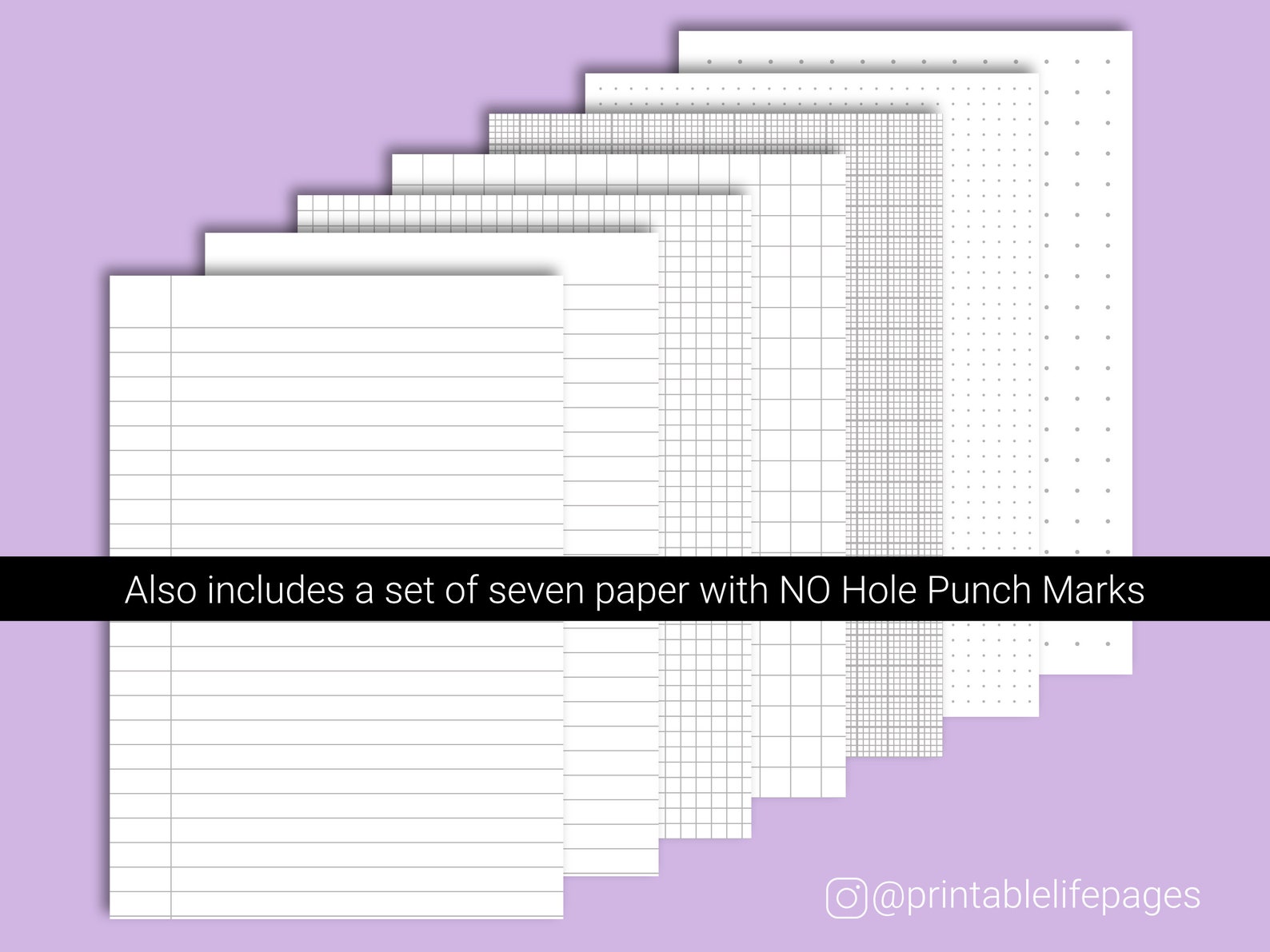 A5 Printable Paper Hole Punch Marks Printable Lined Paper Etsy