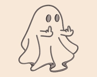 Middle Finger Ghost | Halloween Embroidery