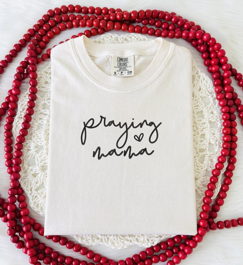 Praying Mama Stickerei Desgin | Christian Mama 3" digitalisierte Datei Bild 8