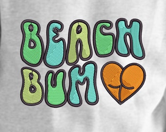 Beach Bum Embroidery Design | Summer Embroidery File | Beach Booty Embroidery