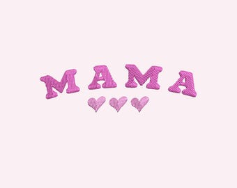 Mama with Hearts Embroidery Design