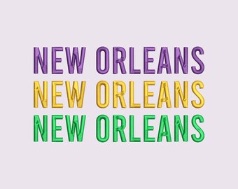 Diseño de bordado del Mardi Gras de Nueva Orleans / Bordado de flor de lis 504 / Archivo de bordado de Nueva Orleans