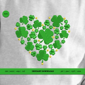 Shamrock Heart Machine Embroidery Design