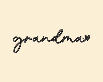 Oma Herz Stickdatei: Muttertag für Großmutter (10x10cm) Stickdatei
