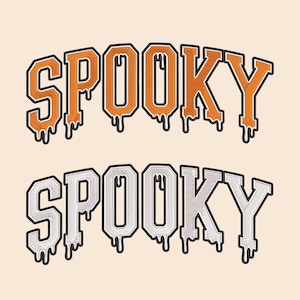 Spooky Embroidery Designs for Halloween | Trendy Embroidery file | 4x4 PES | Spooky Varsity Font Embroidery Design| Digitized Spooky Vibes