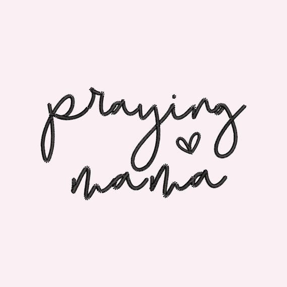Praying Mama Embroidery Desgin | Christian Mama 3" digitized file