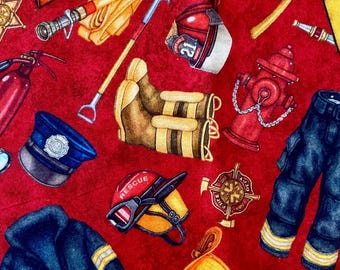 Fireman Rescue Fire Fighter - Dog Cat Pet Collar Bandana - Over the Collar - XS, S, M, L, XL -