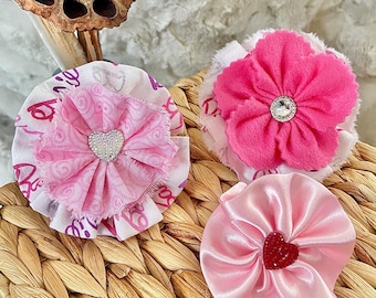 Pet Collar Flower | Dog & Cat Collar Accessory | Cute Valentine Pet Gift | Fabric Flower Collar Charm | Shabby Chic Valentines Day