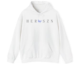 Bluza z kapturem HER SZN, modna bluza unisex, nadruk z napisem