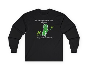 Koszulka z długim rękawem z motywem świadomości zdrowia psychicznego, unisex, ultra bawełniana