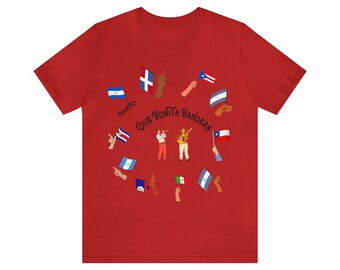 Koszulka z flagami dziedzictwa hiszpańskiego, Bella+Canvas, unisex
