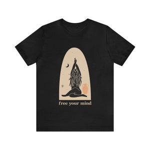 Free Your Mind, Yoga, Girl With Long Hair, Great Tshirt Gift
