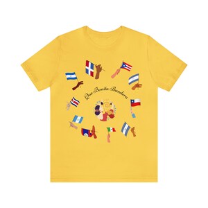 Camiseta com as bandeiras da herança hispânica, orgulho latino-americano