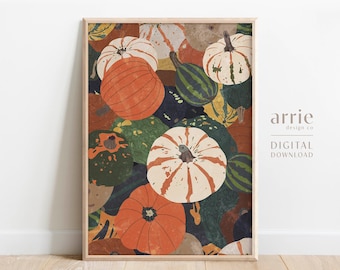 Gourd Printable Wall Art, Fall Prints, Thanksgiving Wall Art, Gourd Prints, Fall Decor, Harvest Wall Art, Pumpkin Art, DIGITAL DOWNLOAD