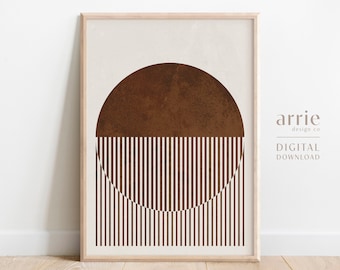 Geometric Art Printable, Mid Century Modern Decor, Minimalist Print, Circle Abstract Wall Art, Neutral Decor, DIGITAL DOWNLOAD