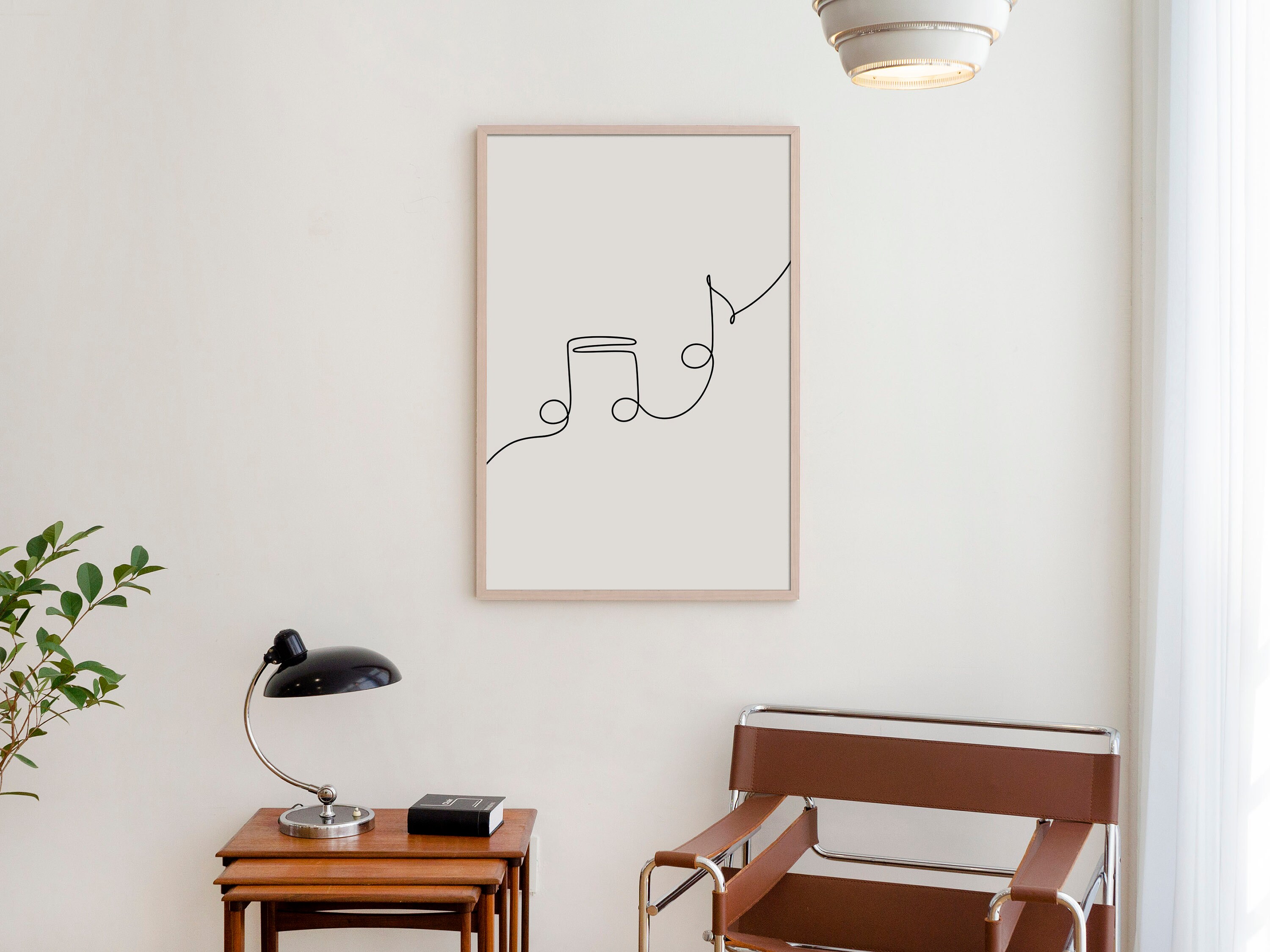 Music Notes Line Art | Minimalist Music Wall Art | Musician Gift