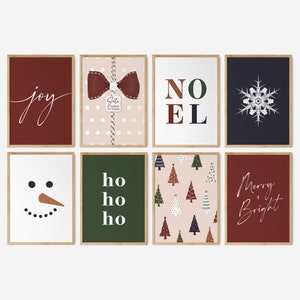 20 Christmas Printables, Christmas Wall Art Bundle, Boho Christmas Prints, Modern Christmas Decor, Christmas Party Decor, DIGITAL DOWNLOAD