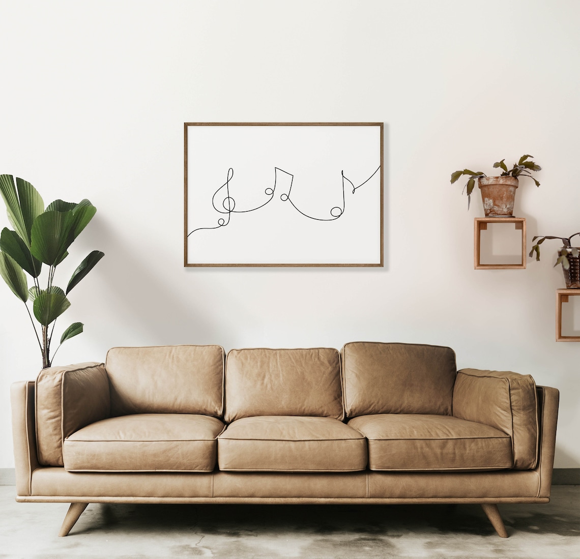 Music Notes Line Art Minimalist Music Wall Art Musician Gift Simple