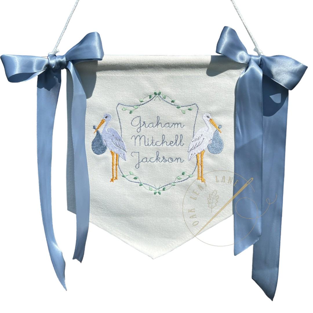 Baby Banner Welcome Sign, Custom Embroidered - Etsy