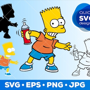 Bart Graffiti SVG | Layered SVG Cut File | Vector Cartoon Sticker | Cartoon SVG | Cricut svg | Instant Download | Png Eps Jpg