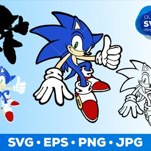 SONIC SVG | Cricut File | Layered SVG | Svg Cut File | Vector Cartoon Sticker | Instant Download | Layered Cutfile | Svg Designs