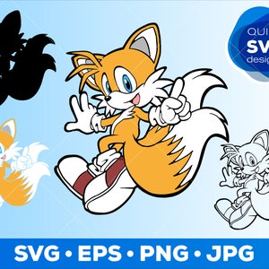 TAILS Sonic SVG | Arquivo Cricut | SVG em camadas | Arquivo de corte SVG | desenho animado do vetor adesivo | Download digital | Arquivo de corte em camadas | Desenhos SVG