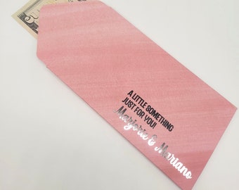 Custom Pink Foil Money Envelopes, Foil Cash Envelopes, Money Holder, Money Gift Envelope, Cash Envelopes, Cash Envelope Set, Gold Foil