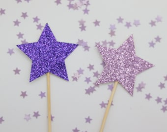 Topper de cupcake estrela, topper de estrela roxa, decoração de aniversário de estrela roxa, festa temática de estrela roxa, topper de cupcake de páscoa, estrela de aniversário