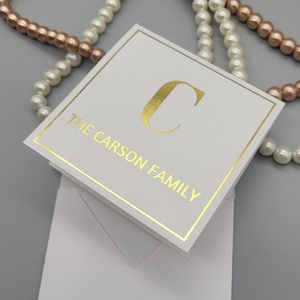 Goldfolie Briefpapier, Monogramm Dankeskarten, Hochzeit Dankeskarten, Folie Dankeskarte, Familien Monogramm Danksagungskarte, Grußkarten Set