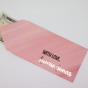 Custom Pink Foil Money Envelopes, Foil Cash Envelopes, Money Holder, Money Gift Envelope, Cash Envelopes, Cash Envelope Set, Gold Foil